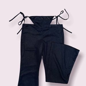 SHEIN | Black Y2K Cut-out Flare Pants